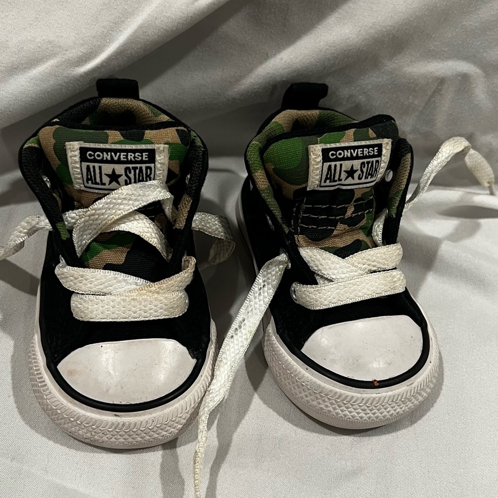 Converse Kids' Black and Green All Star Shoes
